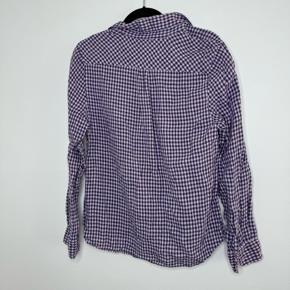 Untuckit pink blue plaid Sirah linen button down shirt 12 - Picture 5 of 8